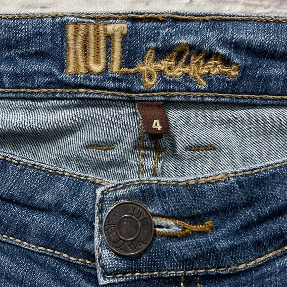 Kut From The Kloth Womens Jeans size 4 Dark Wash Distressed Cotton Denim Stretch - Picture 4 of 11